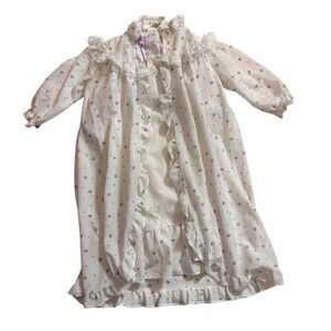 VTG Isaacson Carrico  floral nightgown w/‎ Robe Girls Sz 13 (33) Dainty Purple